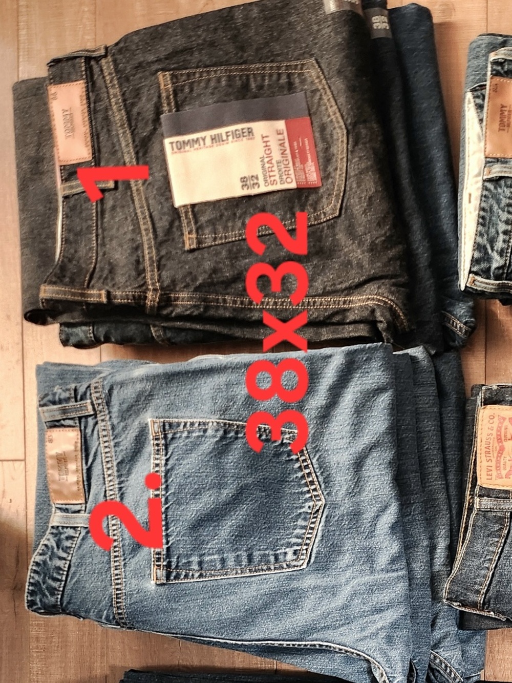 Tommy Mens classic straight Jeans sz38x32